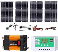 TPTAWF Kit Completo Inverter Solare 4000W/6000W Inverter con Pannelli da 100W e Controller di Carica da 50A, Sistema Energetico off-Grid,4000w,110v