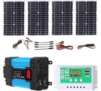 TPTAWF Kit di Pannelli solari da 100W con Inverter DC 12V a AC 220V/110V da 4000W/6000W e regolatore da 50A, Sistema Solare Completo per la casa,300w,220v
