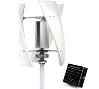 TPTAWF Kit Generatore Eolico Verticale da 5000W, Turbina Eolica Verticale a 3 Pale con Albero a Levitazione Magnetica Elicoidale con Controller MPPT,24v
