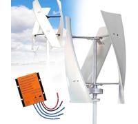 TPTAWF Kit Generatore Eolico Verticale da Giardino 9000W, Piccola Turbina Eolica Verticale AC Trifase con Controller MPPT,48v