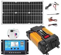 TPTAWF Kit Inverter Solare 4000W/6000W 12V DC a 110V/220V AC con Pannello Solare da 18W e Controller da 30A per Casa e Camper,220v,6000w