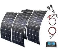 TPTAWF Kit Pannello Solare da 1600 Watt, 4 Pezzi da 400W Pannello Solare Flessibile con Controller di Carica, Pannelli Fotovoltaici Monocristallini Leggeri e Portatili