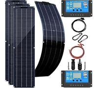 TPTAWF Pannello Solare Flessibile Celle Monocristalline Semi-Flessibile per Barca Camper Rimorchio Cabina Van Auto Superfici Irregolari Ricarica Batteria 12V