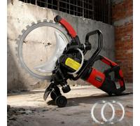 TPTAWF Sega da Muro per calcestruzzo ad Alta Potenza 12000W | Strumenti per il taglio del cemento elettrico toroidale grande da 16″ con soppressione della polvere alimentata ad acqua
