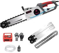 TPTAWF Segatrice a Catena elettrica con Motore Senza spazzole, Sega a Catena elettrica Portatile con 2 Catene / 2 Barre di Guida, per Granito e calcestruzzo,48cm