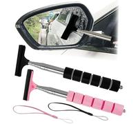 TPTGIAR 2 estrattori auto, estrattore parabrezza auto con manico retrattile, portavivande per auto, con labbro in silicone per specchietto d'acqua piovana, porta doccia