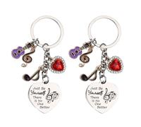 TPTGIAR 2 pezzi Taylor Quotes Merch regalo per donne, Taylor Quotes portachiavi, regalo di compleanno per donne, amanti della musica, compleanno, Natale, San Valentino, argento, Taglia unica