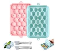 TPTGIAR 2 stampi rotondi per cubetti di ghiaccio in silicone, 25 griglie, in silicone, rotondi, in silicone, per cocktail, whisky, bevande, cioccolato, caramelle