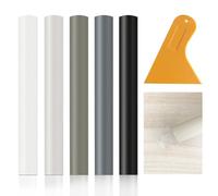 TPTGIAR Set di riparazione in laminato, 5 pezzi, set di riparazione per parquet, stucco per legno in cera, colori misti, set di riparazione per piastrelle, legno, con raschietto per pavimenti, mobili,