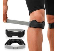 Tpubmity 2 Pezzi Cinturino Rotuleo con Cuscinetto in Silicone, Fascia Regolabile contro la Tendinite e il Ginocchio del Saltatore, Sollievo dal Dolore per Corsa, Calcio e Squat,Nero