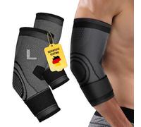 Tpubmity 2 Pezzi Tutore A Compressione Per Gomito,Fascia di supporto per Gomito,Gomitiere Palestra,per Golf,Tennis,Sport - Braccio Destro o Sinistro,Tutore Gomitiere per Uomo e Donne(L)