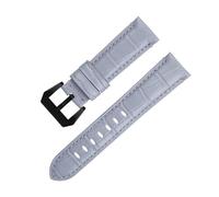 TPUOTI 20mm 22mm 24mm morbida pelle bovina cinturino in vera pelle di bambù per cinturino Panerai per accessori cintura serie PAM441/438(Gray 3,20mm)