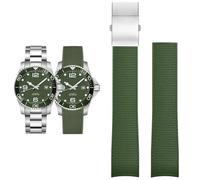 TPUOTI Accessori per orologi Cinturino per Longines Comas Diving Series L37814 L3.781 Meccanico Uomo Cinturino in Gomma 21mm Bracciale, 21mm, Agata