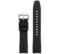 TPUOTI Cinturini per orologi universali da 20 mm per uomo e donna, in gomma, a sgancio rapido, con estremità curva(Black)