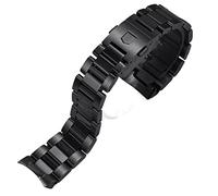 TPUOTI Cinturino in acciaio inox nero argento Bracciali estremità curva Solid Link 22mm per TAG heuer acciaio orologio uomini cinturini, 22mm, Agata