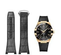TPUOTI Sostituzione Per Omega Constellation Double Eagle Series Cinturino Manhattan Gomma Vacchetta Maschio Osservatorio Strap Notch 25-14mm, 25-14mm, Agata
