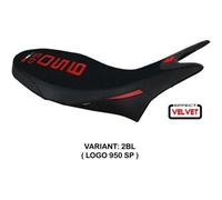 Tpz Italia Rivestimento sella compatibile Ducati Hypermotard 950 (19-23) modello Hyperconcept Velvet 2BL (nero) LOGO 950 SP