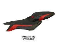 Tpz Italia Rivestimento sella compatibile MV Agusta Brutale 800 (16-23) modello Zurigo 1 4RD (rosso) CON LOGO