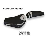 Tpz Italia Rivestimento sella compatibile MV Agusta F4 (10-20) modello Avezzano 1 comfort system 1SL (argento) CON LOGO
