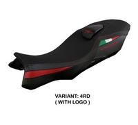 Tpz Italia Rivestimento sella compatibile MV Agusta Stradale 800 (15-17) modello Loei 4RD (rosso) CON LOGO