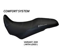 Tpz Italia Rivestimento sella compatibile Suzuki V-Strom 1000 (14-19) modello Agrigento comfort system CON LOGO 2GR (grigio)