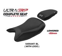 Tpz Italia Sella completa compatibile - BMW S 1000 RR 2019-2025 - mod Varel Ultragrip - Ribassata CON LOGO WH (bianco)