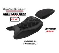 Tpz Italia Sella completa compatibile - BMW S 1000 RR 2019-2025 - mod Varel Velvet Comfort System- Ribassata CON LOGO RD (rosso)