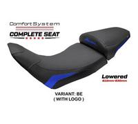 Tpz Italia Sella completa compatibile - Honda Africa Twin 1100 2020-2025 - mod Asmara Comfort System - Ribassata CON LOGO BE (blu)