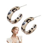 TPZORJX 1 paio Orecchini Cerchio Leopardati Goccia Orecchini Acrilico Tartaruga Orecchini Resina Leggera Geometrico Screziato Dichiarazione Prom Aperto Cerchio Penzoloni Gioielli Per Donne