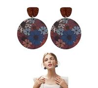 TPZORJX 1 paio Orecchini pendenti Boho, Orecchini Pendenti in Legno Bohémien Vintage Orecchini Pendenti Etnici a Cerchio Rotondo Orecchini Pendenti Leggeri e Chic per Donne Gioielli e Regali