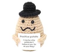 TPZORJX 1 Pezzo Mini Positive Potato Doll, Funny Potato Knitting Doll, Creative Knitting Lana Pocket Hugs Regalo motivazionale, carta di energia, Inspirational Birthday Gift per Girlfriend Gift