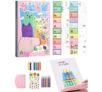 TPZORJX 1 pz. Immagini di Graffi Arcobaleno, universali, 35 pz. Immagini di Graffi Arcobaleno per Bambini,Immagini di Graffi Arcobaleno con Colori a Pennello Acquerello