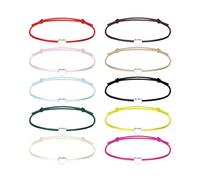 TPZORJX 10 pcs braccialetti dell'amicizia Bracciale Anima Gemella,a forma di cuore,da donna,in filigrana,a forma di cuore,regolabili,per donne e ragazze Regalo per Coppia Lui Lei Fidanzata Fidanzato