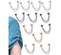 TPZORJX 12pcs Magnetic Hijab Pins Spille Magnetiche Hijab Hijab in Metallo Magnetici Forti Clip Con Bottoni Magnetici Con Catena per Fissare l'Orlo Delle Magliette e Accorciare la Gamba Pantaloni