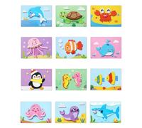 TPZORJX 12pcs Mosaico Fai da Te Adesivi Animali marini per Bambini, Artigianato Creativo, Adesivi 3D Fatti a Mano, Adesivi in Schiuma dei Cartoni Animati per Bambini da Progettare e Regali