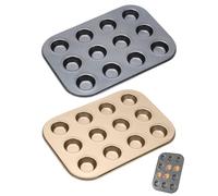 TPZORJX 2 Pezzi riutilizzabili Stampo Muffin con 12 Teglia,28.6 x 18.5 x 1.5cm Stampi Versatili in Metallo per Muffin,Teglia Muffins Rivestimento Antiaderente,Acciaio al Carbonio Stampi per Cupcake