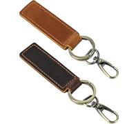 TPZORJX 2Pcs Portachiavi in Pelle per Auto,Universale Portachiavi Auto per Uomo e Donna, Per Auto Personalizzati In Pura Pelle Piccolo Regalo Di Compleanno Per Le Persone Preferite Donne Uomini