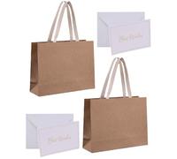 TPZORJX 2PCS Sacchetti Regalo di carta kraft, Sacchettini Borsa Regali Compleanno in Carta con 2 Carte, Buste Regalo Grandi Elegante con Manici per Donne Ragazze San Valentino Festa di Nozze Natale