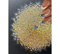 TPZORJX 30 fogli Adesivi Unghie- Nail Art Stickers con linea d'oro, stella, foglia, lettera, sorriso,adesivi per unghie, accessori per unghie, unghie fai-da-te(oro)