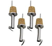 TPZORJX 4 Pezzi Beccucci per Bottiglie, Versatore per Olio e Aceto con Bocca Dritta e Curva, Tappi in Acciaio Inox,Con valvola e tappo,Design Gastro Argento