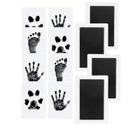 TPZORJX 4Pcs Impronta Mani e Piedi Neonati, Kit Impronta Cane con 8 Carte Scheda di Stampa Bianca, Senza Inchiostro Set Impronte Bimbi, Adatto gli animali domestici, Regalo Battesimo Bimbo