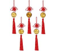 TPZORJX 5 pezzi 2025 Anno del serpente Portafortuna Oro Appeso Feng Shui Decorazione Capodanno Bonsai Ciondolo per Anno del serpente Casa Auto Decorazione per le feste