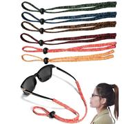 TPZORJX 6 Pezzi Cordino Antiscivolo,Corda per Occhiali,Cinturino Regolabile per Occhiali Sportivi,Elastica Catena Occhiali da Sole,per Corsa,Escursionismo,Bambini,Uomini,Donne