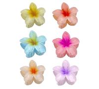 TPZORJX 6 Pezzi Fermaglio Grande per Capelli Lunghi Spessi Donna, Mollettone Elegante Antiscivolo Pinze Plastica con Fiori Mollette Resistenti