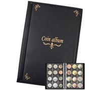 TPZORJX Album per monete da 150 tasche - 4.5x4.5 cm Portamonete Libro Porta monete Album Money Penny Pocket per Collezionisti per sterline,Pence centesimi,Dollari,Nichel