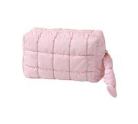 TPZORJX Borsa per trucco trapuntata, borsa per trucchi, da donna, per cosmetici, da viaggio, organizer per la cultura (rosa)