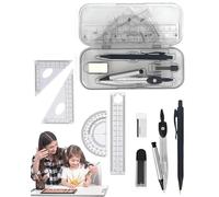 TPZORJX Compasso Set, 8 Pcs Geometry Kit, Bussola per Matematica Set, Set di strumenti scolastici per la geometria,per Studenti e Insegnanti, il disegno, la misurazione, il modello matematico