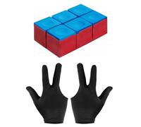 TPZORJX Gessetti da Biliardo, 6 pcs Gessetti da Biliardo Professionale, Gessetti per Stecca da Biliardo,Portare 1 paio di guanti,Gessetto Biliardo Scatola per Giocatori Professionisti