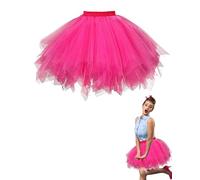 TPZORJX Gonne da Donna Tutu,tulle rosa,Dress Ballet Petticoat in Tulle a 3 Strati, Costume da Festa di Carnevale di Halloween Tutu per Adulti per Feste di Travestimento Balletto, 80s Sottogonna Tutu