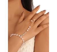 TPZORJX hand chain，baciamano donna，Pendentif et bracelet Hand Chain Ring, des gants en zircon pour les femmes. Créateur de tendances pour l'été, les bijoux de plage bohème